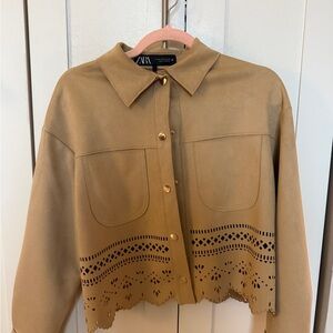Zara Faux Suede cropped jacket